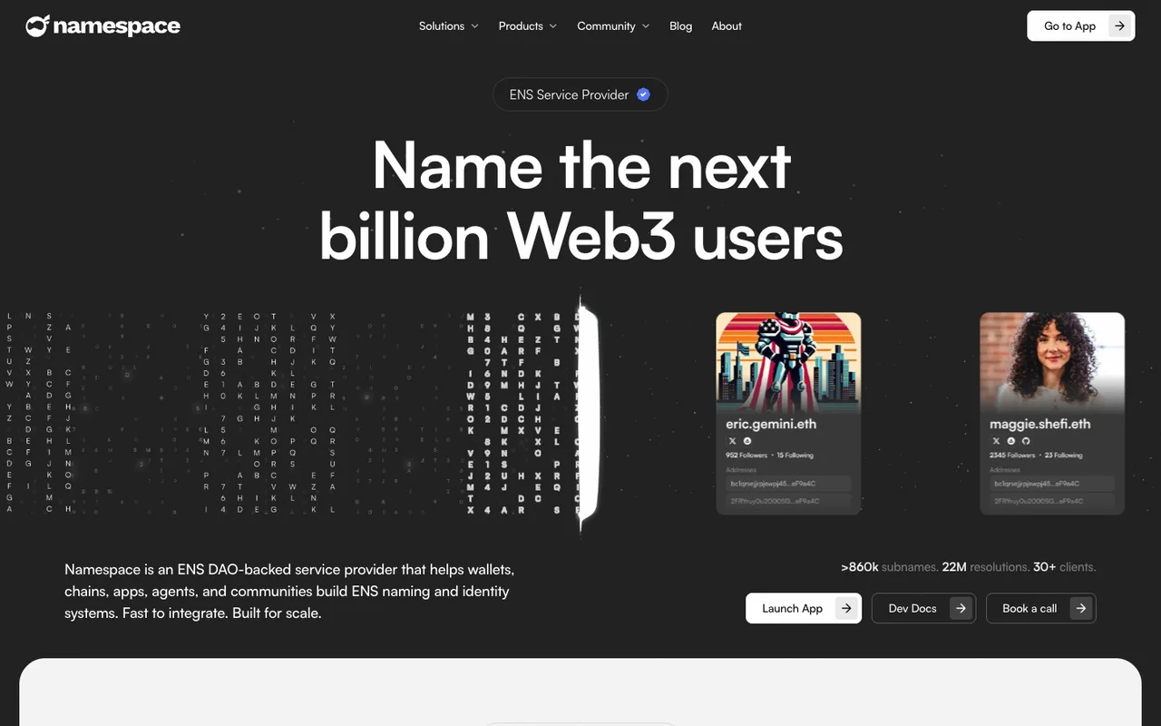 Website von Namespace